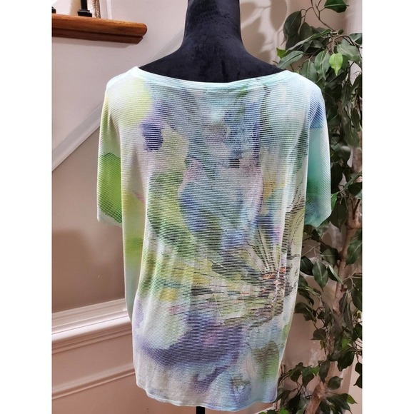 Zenergy Women's Multicolor Polyester Scoop Neck Short Sleeve Pullover Shirt 2 L - Picture 7 of 11